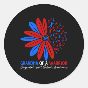 Grandma Of A Warrior Congenital Heart Defects Awar Classic Round Sticker