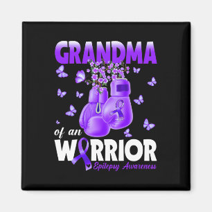 Grandma Of A Warrior Epilepsy Awareness Boxing Glo Magnet