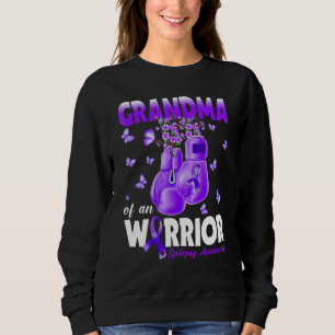 Grandma Of A Warrior Epilepsy Awareness Boxing Glo Sweatshirt