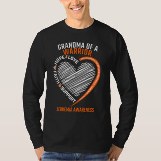Grandma Of A Warrior Love Hope Faith Leukaemia Awa T-Shirt