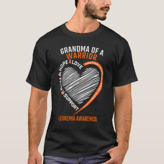 Grandma Of A Warrior Love Hope Faith Leukaemia Awa T-Shirt