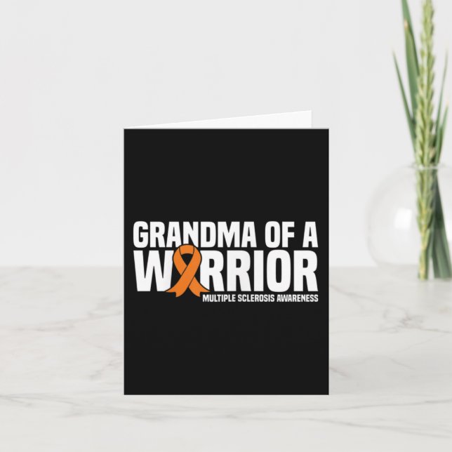 Grandma Of A Warrior Ms Multiple Sclerosis Awarene Card (Front)