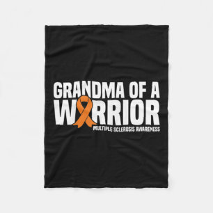 Grandma Of A Warrior Ms Multiple Sclerosis Awarene Fleece Blanket
