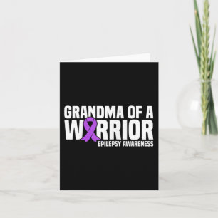 Grandma of a Warrior Purple Ribbon Epilepsy Awaren Card