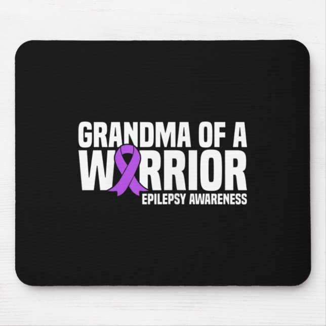Grandma of a Warrior Purple Ribbon Epilepsy Awaren Mouse Mat (Front)