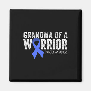 Grandma of a Warrior T1D Diabetic Blue Ribbon Supp Magnet