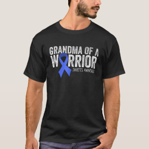 Grandma of a Warrior T1D Diabetic Blue Ribbon Supp T-Shirt