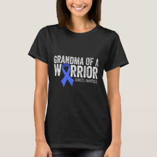 Grandma of a Warrior T1D Diabetic Blue Ribbon Supp T-Shirt