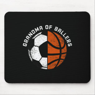 Grandma Of Ballers Fun Soccer Basketball Grandma Mouse Mat