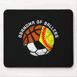 Grandma Of Ballers Fun Softball Soccer Basketball  Mouse Mat