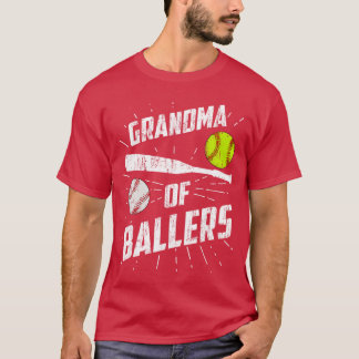 Grandma Of Ballers Funny Baseball Softball Mothers T-Shirt