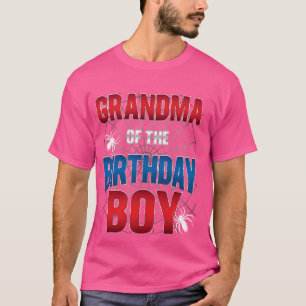 Grandma of Birthday Boy Costume Spider Web Birthda T-Shirt