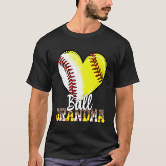Grandma of Both Baseball Softball Grandkids Ball M T-Shirt