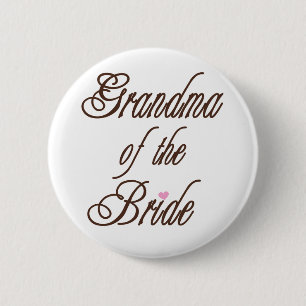 Grandma of Bride Classy Browns 6 Cm Round Badge