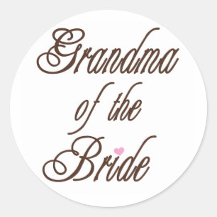 Grandma of Bride Classy Browns Classic Round Sticker