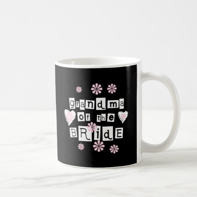 Grandma of Bride White on Black Coffee Mug (Right)