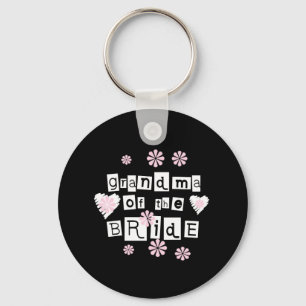Grandma of Bride White on Black Key Ring