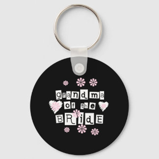 Grandma of Bride White on Black Key Ring