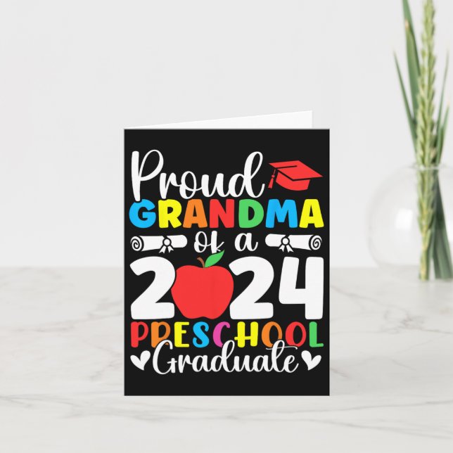 Grandma Of Cl Of 2024 Preschool Graduate Graduatio Card (Front)