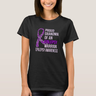 Grandma Of Epilepsy Warrior Purple Ribbon Awarenes T-Shirt