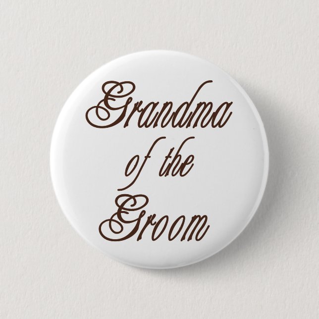 Grandma of Groom Classy Browns 6 Cm Round Badge (Front)