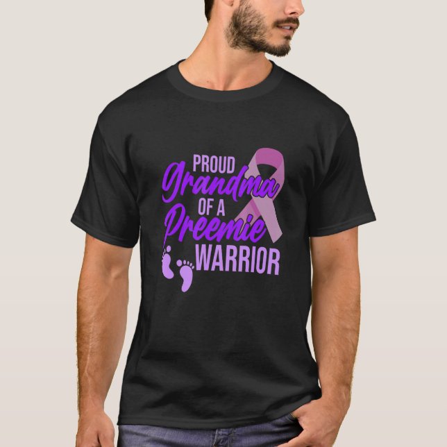 Grandma Of Preemie Warrior Prematurity Awareness G T-Shirt (Front)