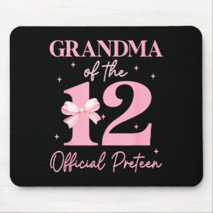 Grandma Of The 12 Official Pre-teen Birthday Girl Mouse Mat