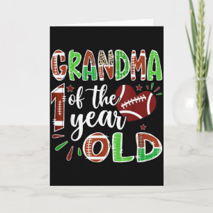 Grandma Of The 1 Year Old Football 1st Birthday Bo Card