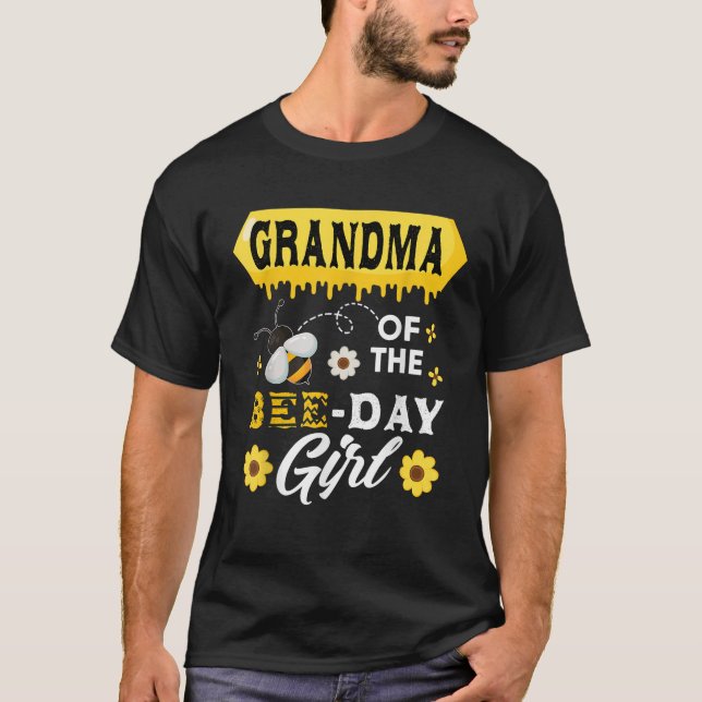Grandma of The Bee Birthday Girl Family Matching H T-Shirt (Front)