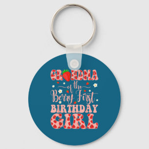 Grandma Of The Berry First Birthday Girl Strawberr Key Ring