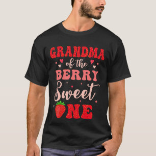 Grandma Of The Berry Sweet One Strawberry 1st Birt T-Shirt