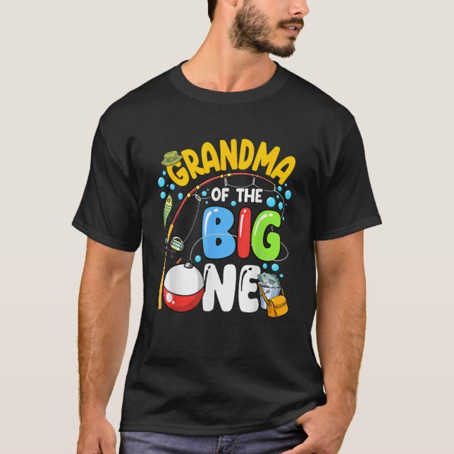 Grandma Of The Big One Fishing Birthday Boy Family T-Shirt (Front)