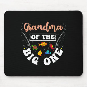 Grandma Of The Big One Fishing Birthday Party Bday Mouse Mat