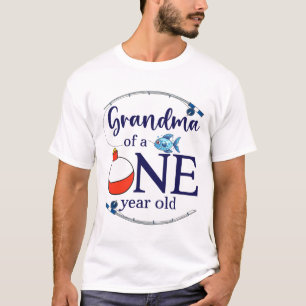 Grandma Of The Big One Fishing Boy First Birthday T-Shirt