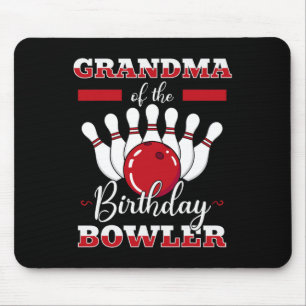 Grandma Of The Birthday Bowler Bday Bowling Celebr Mouse Mat