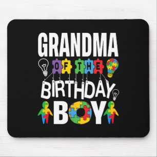 Grandma Of The Birthday Boy Autism  Mouse Mat