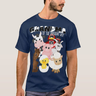 Grandma Of The Birthday Boy Barnyard Farm Theme T-Shirt
