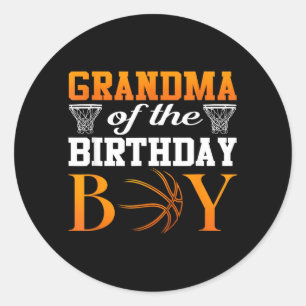 Grandma Of The Birthday Boy Basball Matching Classic Round Sticker