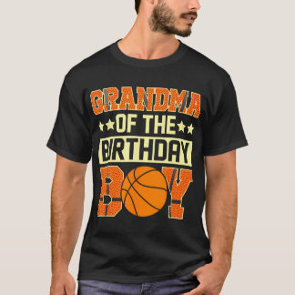 Grandma Of The Birthday Boy Basketball Baller Kids T-Shirt