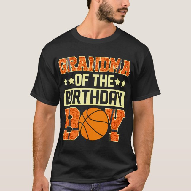 Grandma Of The Birthday Boy Basketball Baller Kids T-Shirt (Front)