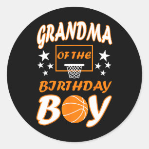 Grandma of The Birthday boy Basketball Lover Match Classic Round Sticker