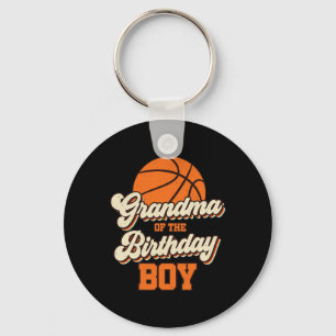 Grandma of The Birthday Boy Basketball Mama Nana F Key Ring