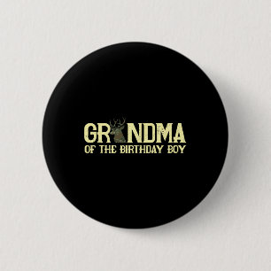 Grandma Of The Birthday Boy Deer Hunter Camouflage 6 Cm Round Badge