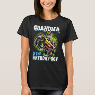 Grandma Of The Birthday Boy Dinosaur Monster Truck T-Shirt