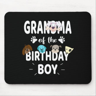 Grandma of the birthday boy dog lover party puppy mouse mat
