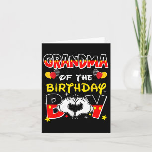 Grandma Of The Birthday Boy Family Party Decor Mat Card