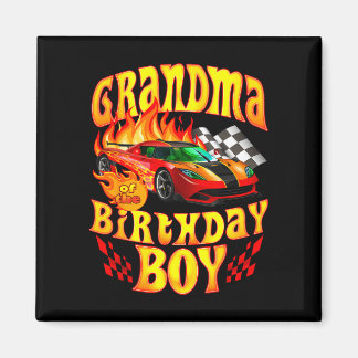 Grandma of the birthday boy funny party racing magnet
