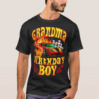 Grandma of the birthday boy funny party racing T-Shirt