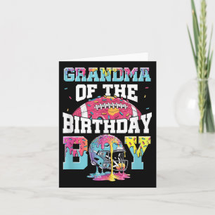 Grandma Of The Birthday Boy Game Day Football Drip Card