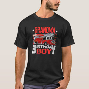 Grandma Of The Birthday Boy Matching Fire Truck T-Shirt